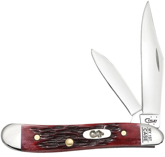 W.R. Case XX Knives Jigged Old Red Bone My First Case Peanut Stainless Pocket Knife 03693