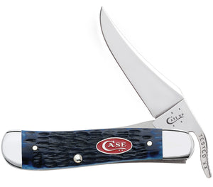 W.R. Case XX Knives Jigged Navy Blue Bone Russlock Stainless Pocket Knife 07057
