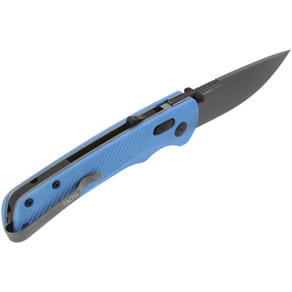 SOG Specialty Knives™ Flash AT Lever Lock 11-18-03-57 Civic Cyan Glass-Reinforced Nylon D2 Semi-Stainless Steel Pocket Knife
