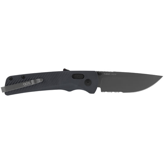 SOG Specialty Knives™ Flash AT Lever Lock 11-18-06-57 Urban Grey Glass-Reinforced Nylon D2 Semi-Stainless Steel Pocket Knife
