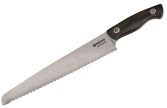 Böker Saga Knives™ Bread Knife 130381 Grenadill Wood 440C Stainless Steel Knife