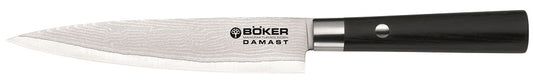 Böker Saga Knives™ Kitchen Utility Knife 130414DAM Black Olive Wood VG-10 Stainless Damascus Steel Knife