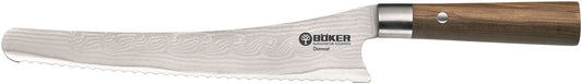 Böker Saga Knives™ Bread Knife 130433DAM Olive Wood 37-layer VG-10 Stainless Damascus Steel Knife