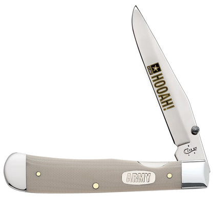 W.R. Case XX Knives U.S. Army Smooth Tan G10 Trapperlock Stainless Pocket Knife 15012