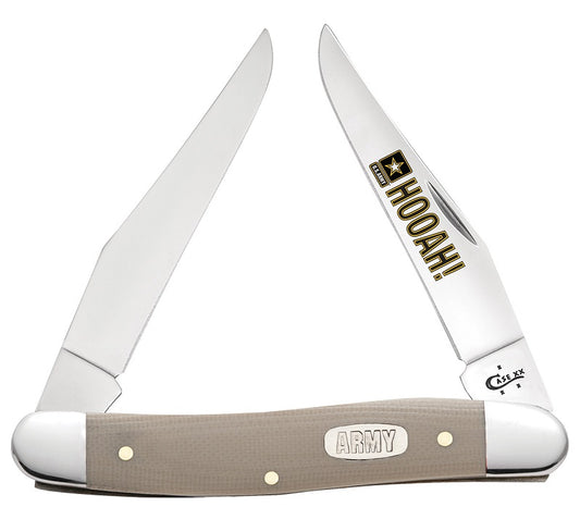 W.R. Case XX Knives U.S. Army Smooth Tan G10 Muskrat Stainless Pocket Knife 15015