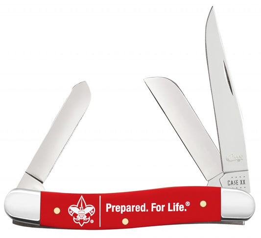 W.R. Case XX Knives Red Boy Scouts of America Stockman 18062 Pocket Knife with Medallions