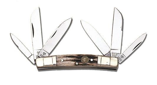 Hen & Rooster Genuine Deer Stag 6-Blade Congress Stainless Pocket Knife 345-DS