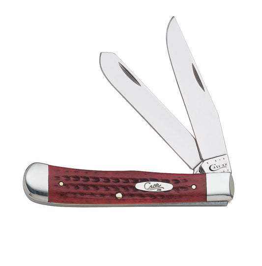 W.R. Case XX Knives Jigged Old Red Bone Pocket Knife Worn Trapper Stainless Pocket Knife 00783