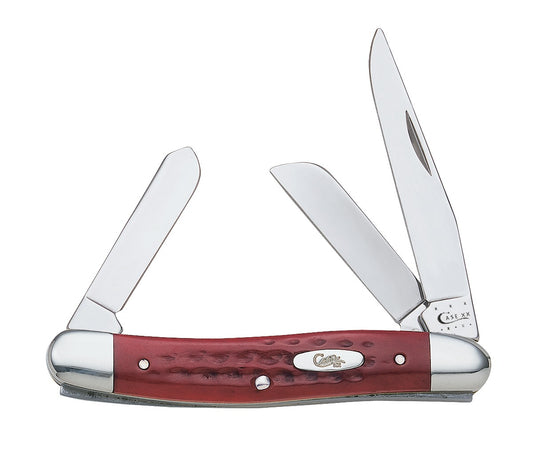 W.R. Case XX Knives Jigged Old Red Bone Pocket Knife Worn Stockman Stainless Pocket Knife 00786