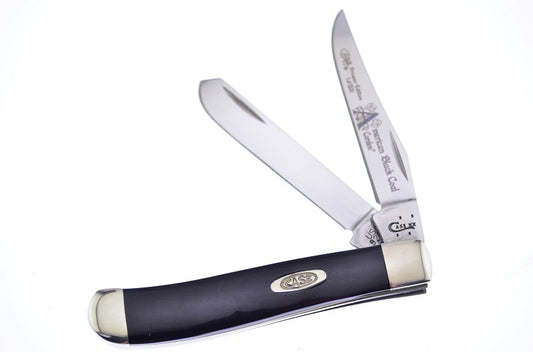 W.R. Case XX Knives America's Black Coal Corelon Mini Trapper 1/1200 Stainless Pocket Knife 9207ABC