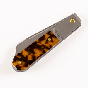 Jack Wolf Knives™ After Hours Jack Coffin Barlow AFTER-02-KIR-TOR-SHL Tortoise Shell Kirinite S90V Stainless Steel Pocket Knife