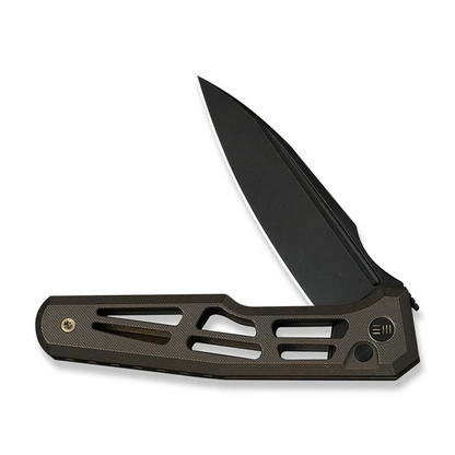 WE Knife Co., Ltd™ Dressytak Button Lock WE25059B-1 Bronze Anodized 6AL4V Titanium M390 Stainless Steel Pocket Knife