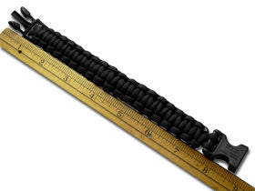 Wilson Tactical™ WI9WT232 Knife Black and Neon Green braided paracord with a Metal Skull Survival Bracelet