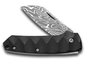 Böker Tree Brand Knives™ Cox Folder 110618DAM Black G-10 and Solid Titanium Damascus Steel Pocket Knife