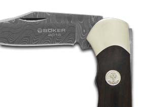 Böker Tree Brand Knives™ Boy Scout Lockback 1132016DAM Grenadill Wood Stainless Damascus Steel Pocket Knife