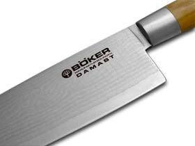 Böker Saga Knives™ Utility Knife 130439DAM Olive Wood 37-layer VG-10 Stainless Damascus Steel Knife