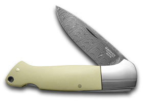 Böker Tree Brand Knives™ Lockback Hunter 1132012DAM Ivory-colored Micarta Damascus Steel Pocket Knife