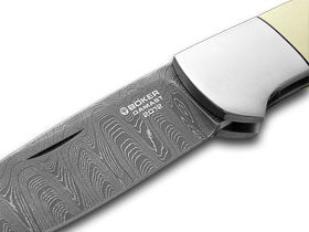 Böker Tree Brand Knives™ Lockback Hunter 1132012DAM Ivory-colored Micarta Damascus Steel Pocket Knife