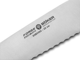 Böker Forge Knives™ Bread Knife 03BO503 Black Synthetic Stainless X50CrMoV15 Steel Knife