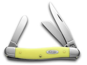 W.R. Case XX Knives Medium Stockman Yellow Delrin 00035 Carbon Steel Pocket Knife