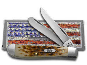 Case XX™ Knives Mini Trapper Jigged Amber Bone Stainless Pocket Knife 00013