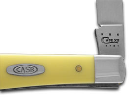 W.R. Case XX Knives Yellow Delrin Slimline Trapper Carbon Steel Pocket Knife 00031