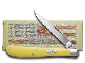 Case XX™ Knives Slimline Trapper Yellow Delrin Carbon Steel Pocket Knife 00031