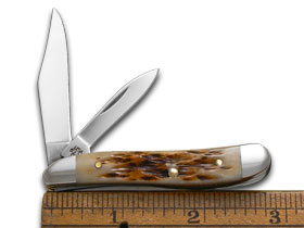 Case XX™ Knives Peanut Jigged Amber Bone Handle Stainless Pocket Knife 00045