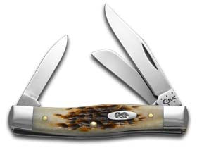 W.R. Case XX Knives Jigged Amber Bone Medium Stockman Carbon Steel Pocket Knife 00079