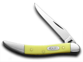 W.R. Case XX Knives Yellow Synthetic Toothpick Carbon Steel Pocket Knife 00091