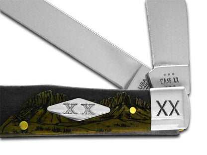 W.R. Case XX Knives Trapper Aliens Olive Green Bone 1/500 Stainless Pocket Knife 10240ALS