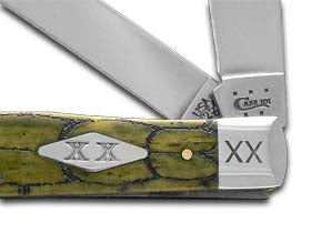 W.R. Case XX Knives Tortoise Shell Olive Bone Trapper 1/500 Stainless Pocket Knife 10240 TS