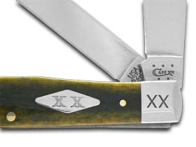 W.R. Case XX Knives Smooth Olive Green Bone Trapper 1/500 Stainless Pocket Knife 10240