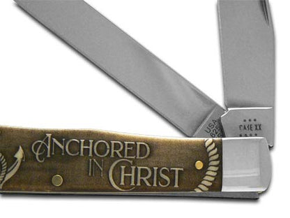 W.R. Case XX Knives Trapper Anchored in Christ 1067687 Natural Bone Stainless Pocket Knife