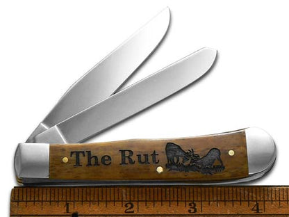 W.R. Case XX Knives Trapper The Rut Antique Bone 1/500 Pocket Knife 10743RUT