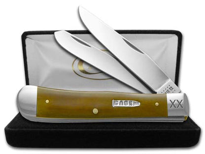 W.R. Case XX Knives Smooth Antique Bone Trapper 1/500 Stainless Pocket Knife CA10743
