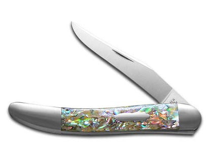 W.R. Case XX Knives Bose Premium Old Dog 10792 Genuine Abalone Stainless Pocket Knife