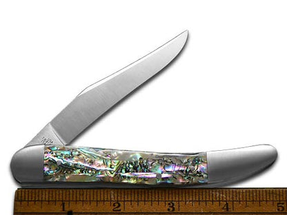 W.R. Case XX Knives Bose Premium Old Dog 10792 Genuine Abalone Stainless Pocket Knife