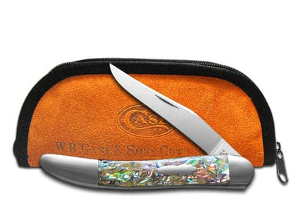 W.R. Case XX Knives Bose Premium Old Dog 10792 Genuine Abalone Stainless Pocket Knife