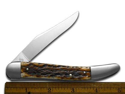 W.R. Case XX Knives Bose Premium Old Dog 10794 Brown Bone Stainless Pocket Knife
