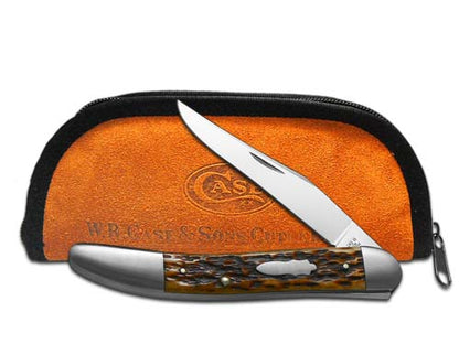 W.R. Case XX Knives Bose Premium Old Dog 10794 Brown Bone Stainless Pocket Knife