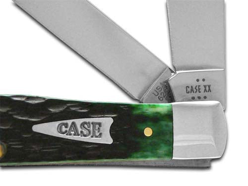 W.R. Case XX Knives Trapper Jigged Bermuda Green Bone 10858 Stainless Pocket Knife