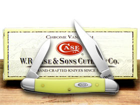 Case XX™ Knives Pen Yellow Delrin Handle CS Carbon Steel Pocket Knife 00109