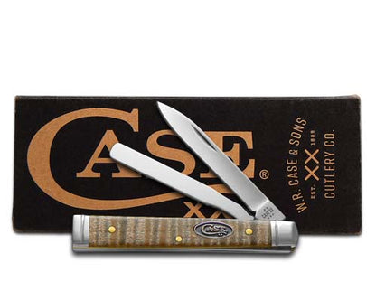 W.R. Case XX Knives Baby Doc Natural Curly Maple Wood 11423 Stainless Pocket Knife