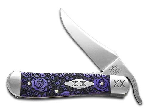 W.R. Case XX Knives Russlock Ultra Violet Roses 12507R Stainless 1/500 Pocket Knife
