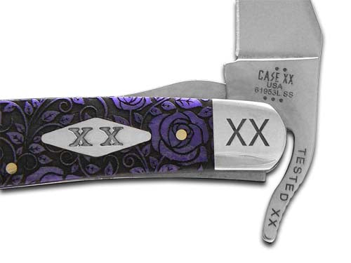 W.R. Case XX Knives Russlock Ultra Violet Roses 12507R Stainless 1/500 Pocket Knife