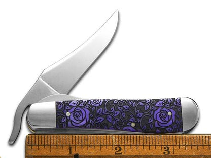 W.R. Case XX Knives Russlock Ultra Violet Roses 12507R Stainless 1/500 Pocket Knife