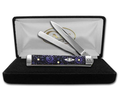 W.R. Case XX Knives Baby Doc Ultra Violet Roses 12508R Stainless 1/500 Pocket Knife
