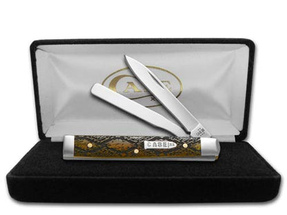 W.R. Case XX Knives Baby Doc Snake Skin Antique Bone 12510SS Stainless Pocket Knife