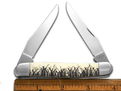 W.R. Case XX Knives Muskrat Scene Natural Bone 12512MRAT Stainless 1/500 Pocket Knife